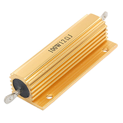 Harfington Uxcell Gold Tone Aluminum Housed Casing Resistor 12 Ohm 5% 100W