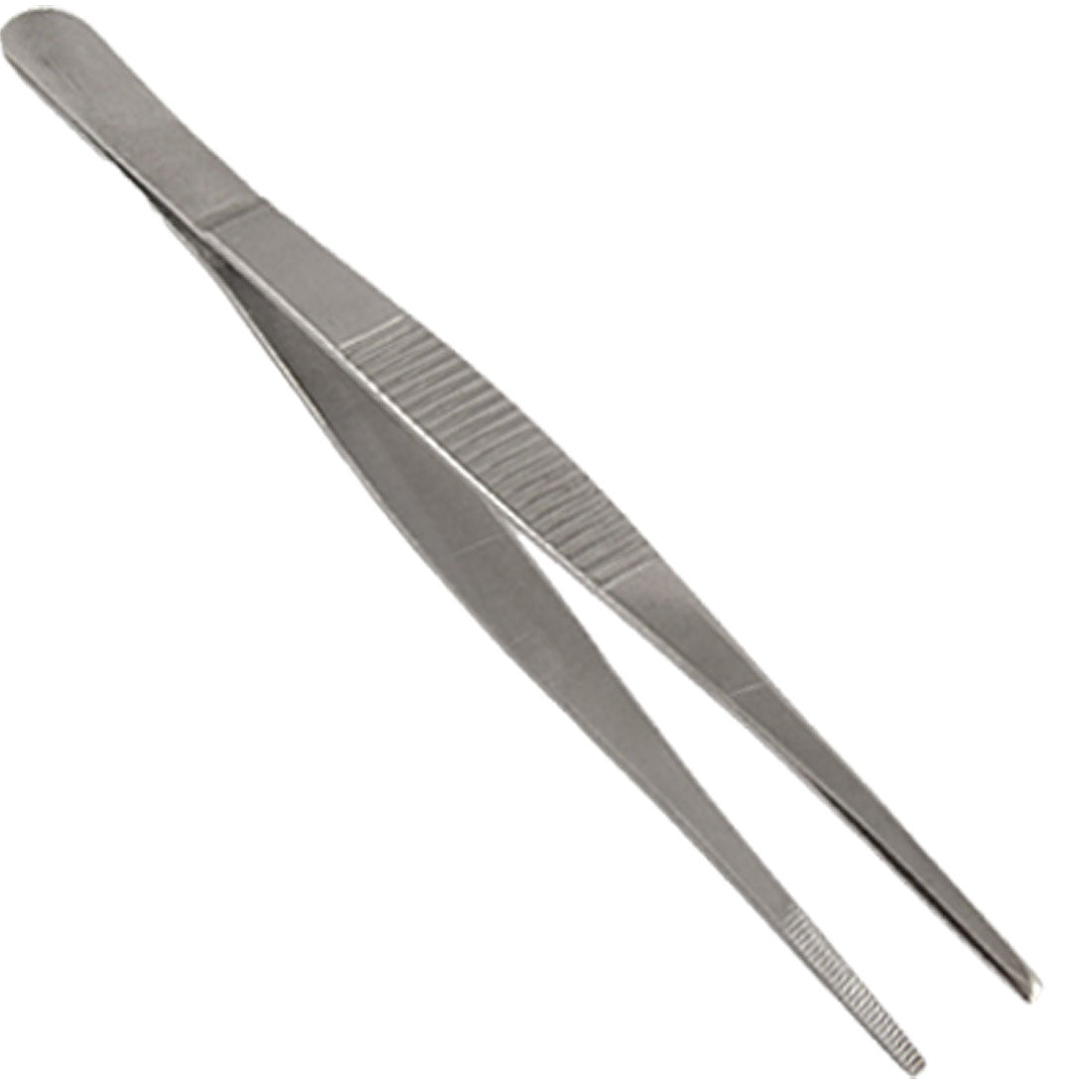 uxcell Uxcell Silver Tone Round Tip 16cm Length Nonslip Metal Tweezers Tool