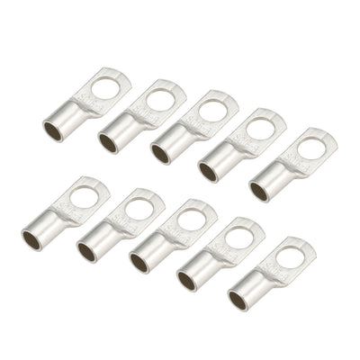 Harfington Uxcell 8.4mm Stud Hole Copper Cable Lug Wiring Terminal Silver Tone 10 Pcs