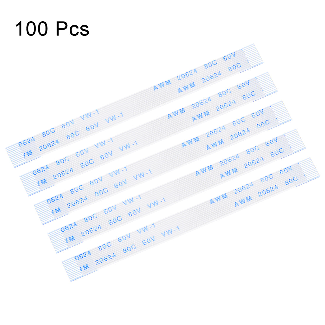 uxcell Uxcell 100 Pcs 76mm Length 12 Pins 0.5mm Pitch A Type FFC Flexible Flat Cables