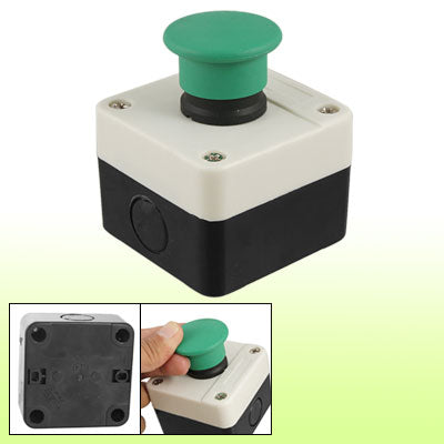 uxcell Uxcell AC240V 3A Normally Open Green Momentary Mushroom Push Button Switch