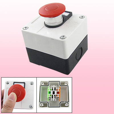 uxcell Uxcell 660V 10A Momentary Switch Red Green Mushroom Push Button Station