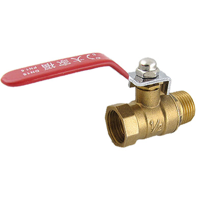 uxcell Uxcell 1/2" Male to Female M/F Thread Full Port Brass Water Ball Valve