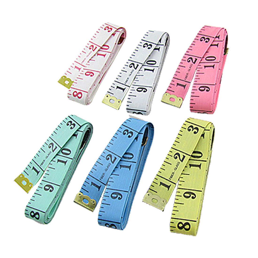 uxcell Uxcell 6 Pcs Colorful Seamstress Tailor Sewing Cloth Ruler Tape Measure 60" 150cm