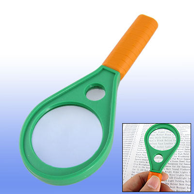 uxcell Uxcell Orange Plastic Handle Double 4X Magnifier Magnifying Glass