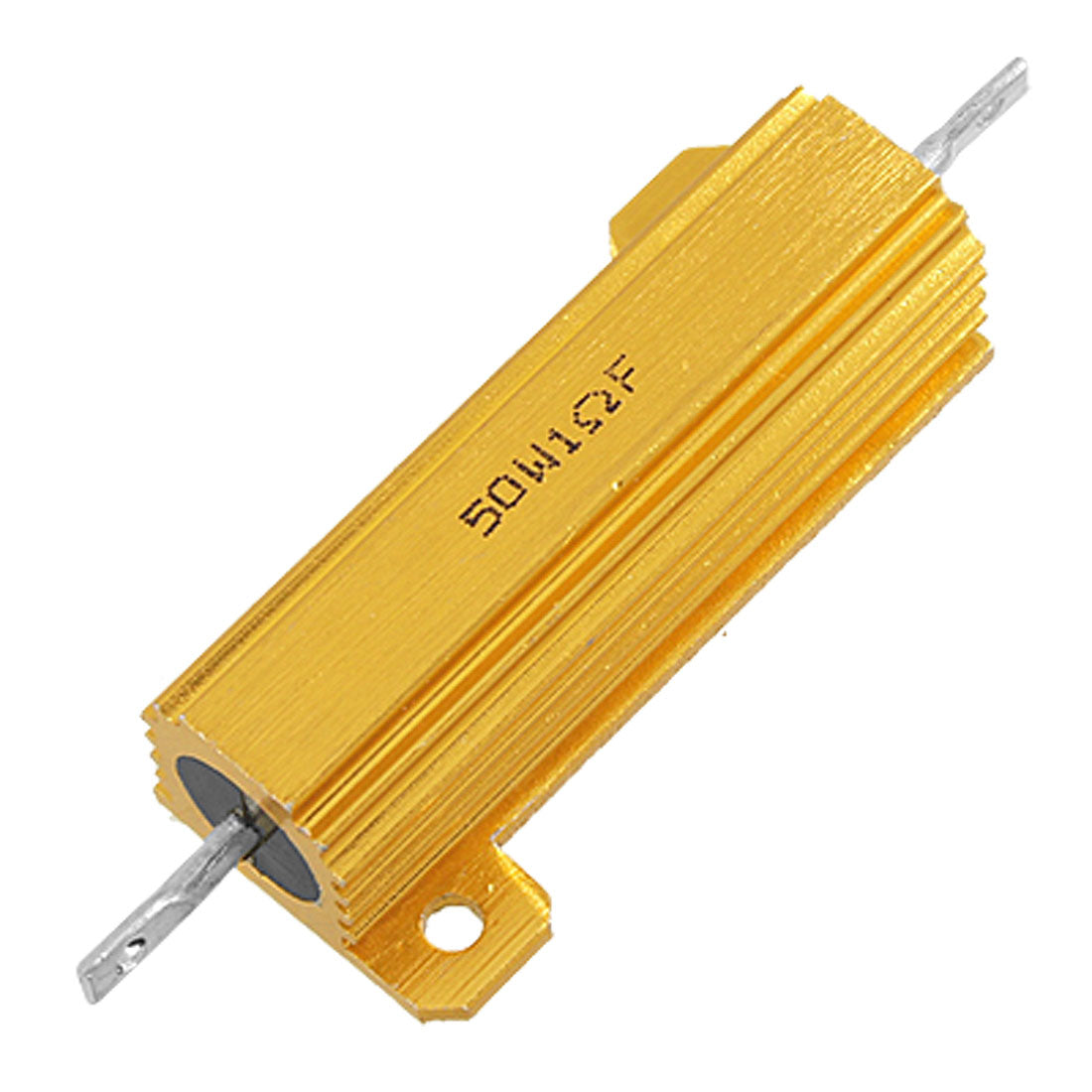 uxcell Uxcell 50W 1 Ohm 1% Screw Tab Aluminum Housed Wirewound Power Resistor Gold Tone