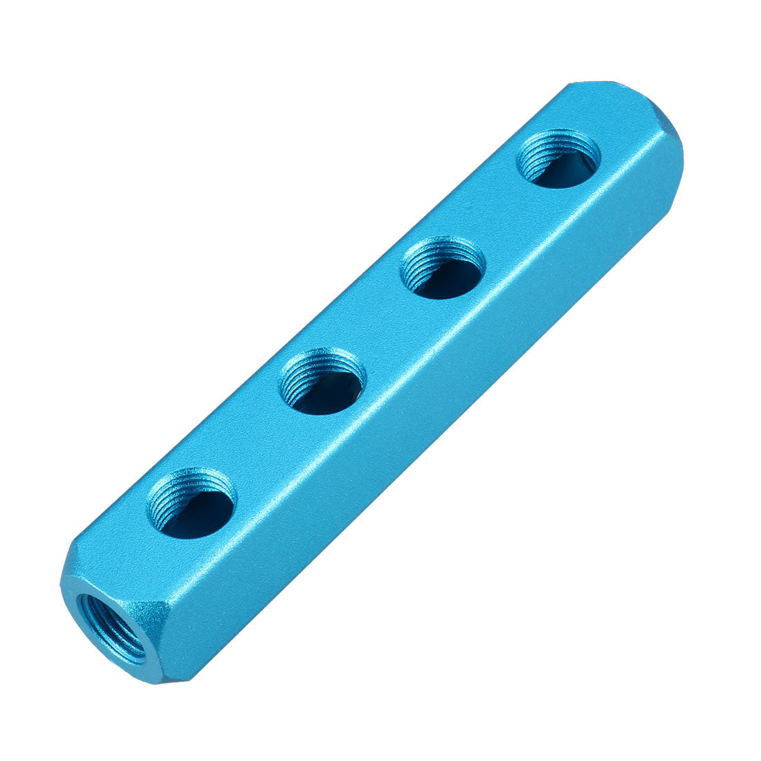uxcell Uxcell Pneumatic Air 4 Way Air Hose Inline Manifold Block Splitter Turquoise Color