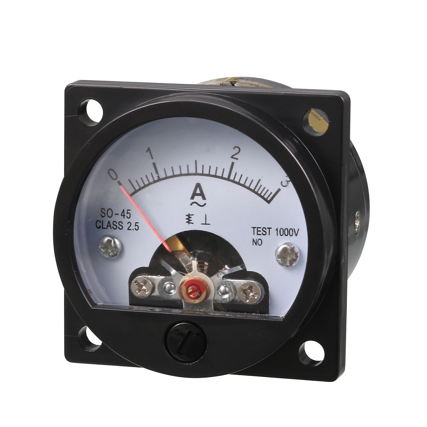 uxcell Uxcell AC 0-3A Round Analog Panel Meter Current Measuring Ammeter Gauge Black