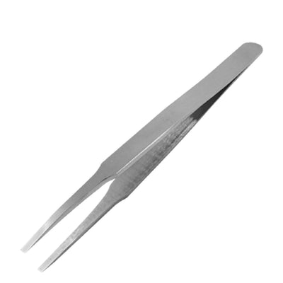 Harfington Uxcell Professional Tool Flat Tipped Metal Silver Tone Tweezers