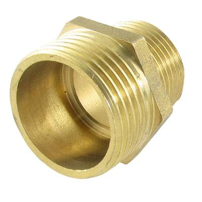 Harfington Brass 1PT to 3/4PT Male Thread Hex Nipple Connector for Pneumatic Piping