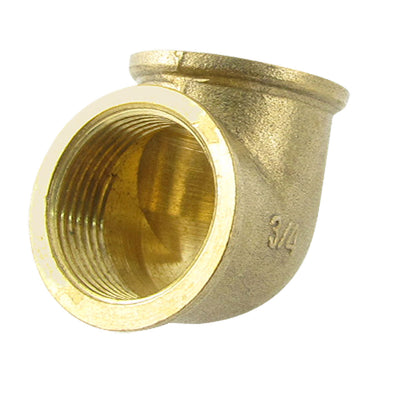 Harfington Uxcell 3/4 PT x 3/4 PT 90 Degree Brass Pipe Female Threaded Elbow Fitting Adapter