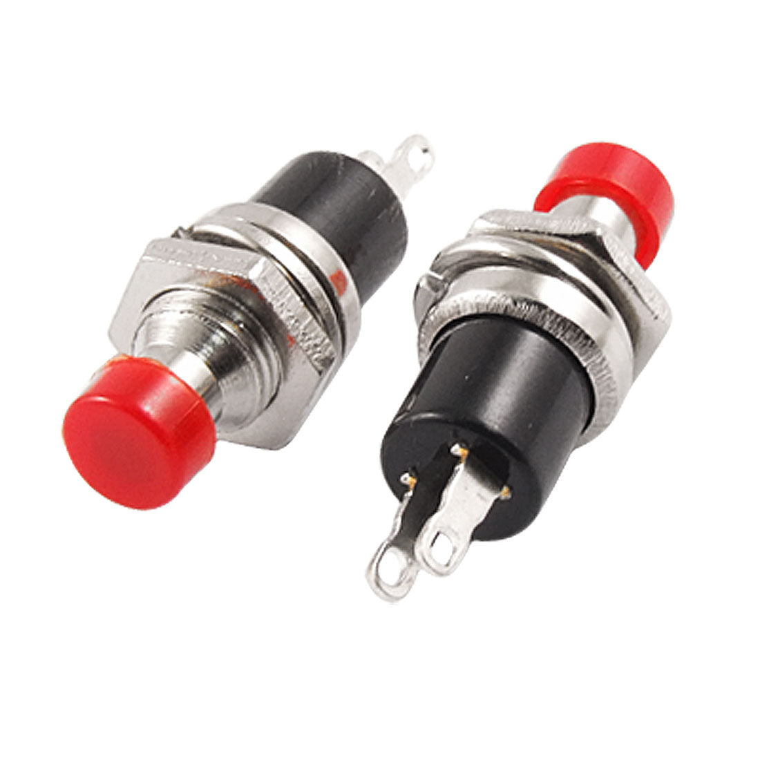 Harfington 5 Pcs x AC 250V 1A OFF-(On) N/O SPST Round Momentary Push Button Switch Red