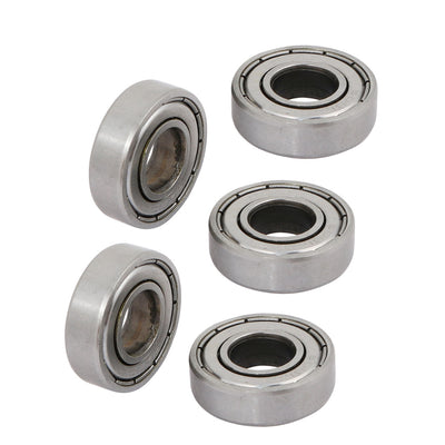 uxcell Uxcell 5 Pcs 12mm x 28mm x 8mm 6001ZZ Shielded Deep Groove Radial Ball Bearing
