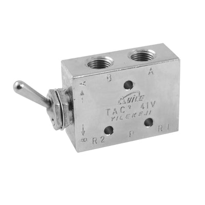 Harfington Uxcell Silver Tone Air Pneumatic 2 Position 5 Way Toggle Switch Valve TAC2-41V