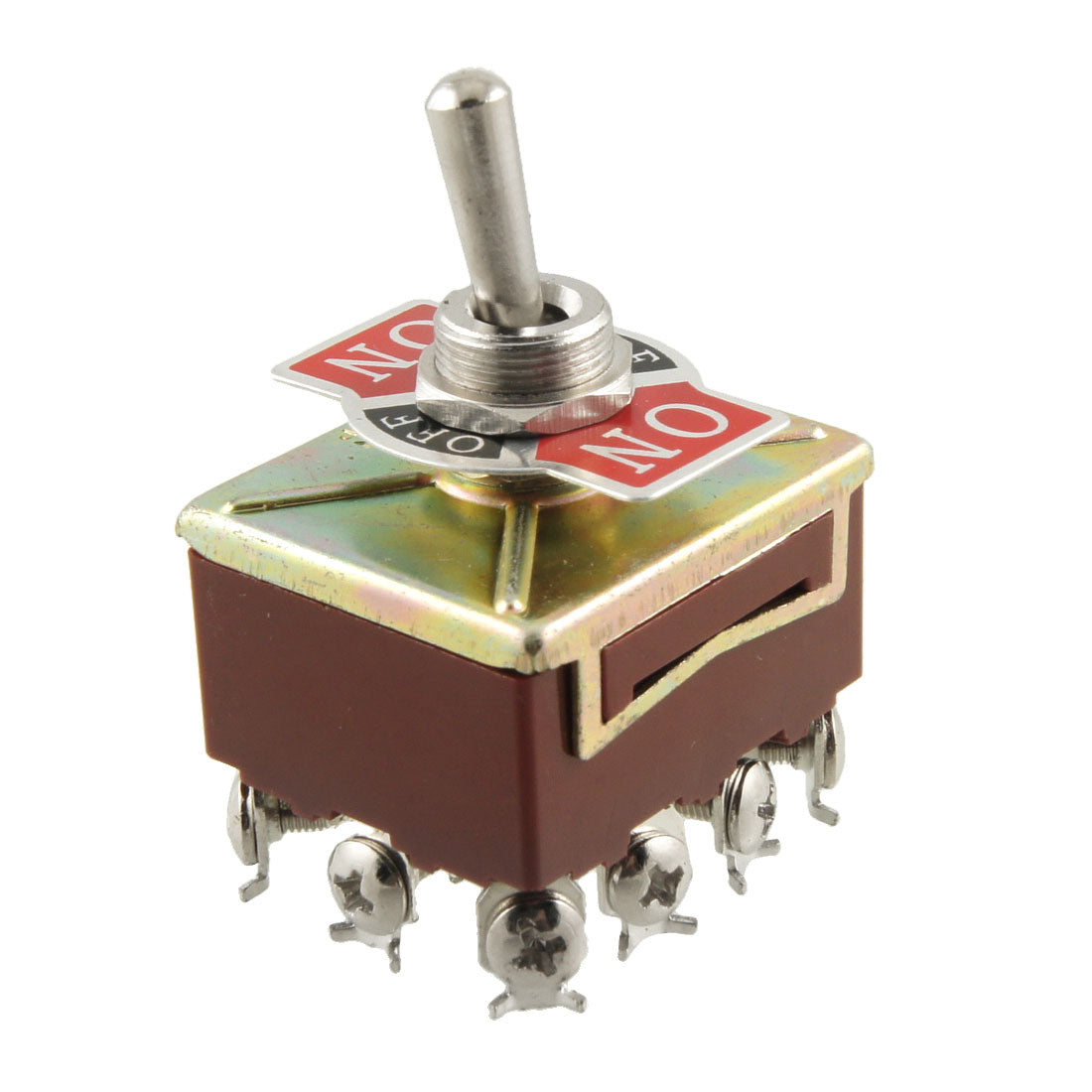 uxcell Uxcell AC 15A/250V 10A/380V Screw Terminals On/Off/On 4PDT  Latching Toggle Switch