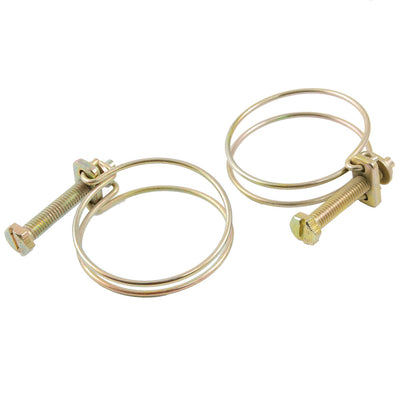 Harfington Uxcell 44-47mm Adjustable Range Steel Wire Water Oil Tube Hose Clamps 2 Pcs