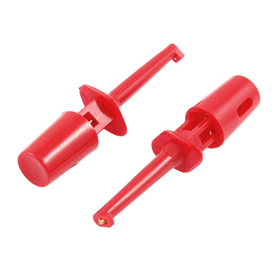 Harfington 10 x Spring Loaded Surface Mounted Devices IC Test Hook Clip Red for Multimeter Lead Cable