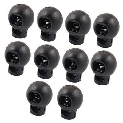 Harfington Uxcell Spring Loaded Plastic Round Toggle Stop Cord Locks End 10 Pcs