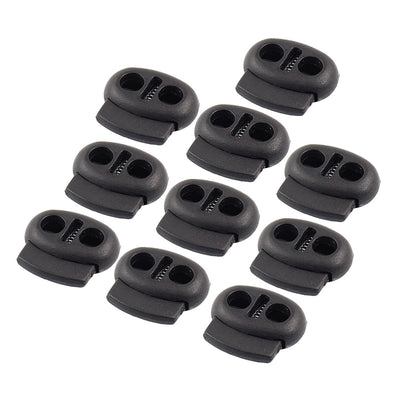 Harfington Uxcell 10 Pcs Spring Stopper Double Holes Cordlocks for Luggage