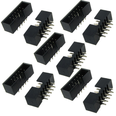 Harfington Uxcell 10 Pcs 2x5 Pin 2mm Pitch Double Row PCB IDC Pin Headers