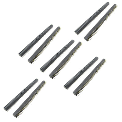 Harfington Uxcell 10 Pcs 2x40 Pin 2.0mm Pitch Double Row Female Pin Headers Strip