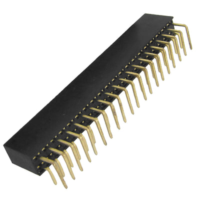 Harfington Uxcell 10 Pcs 2x20 Pin 2.54mm Pitch Dual Row Right Angle Female Pin Headers
