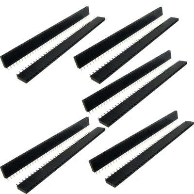 uxcell Uxcell 10 Pcs 1x40 Pin 2.54mm Pitch Straight Single Row PCB Female Pin Headers