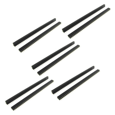 uxcell Uxcell 10 Pcs 1x40 Pin 2.54mm Pitch Single Row Straight Female Pin Headers Strip