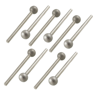 uxcell Uxcell 8mm Dia Round Ball Head Diamond Mounted Points 10 Pcs