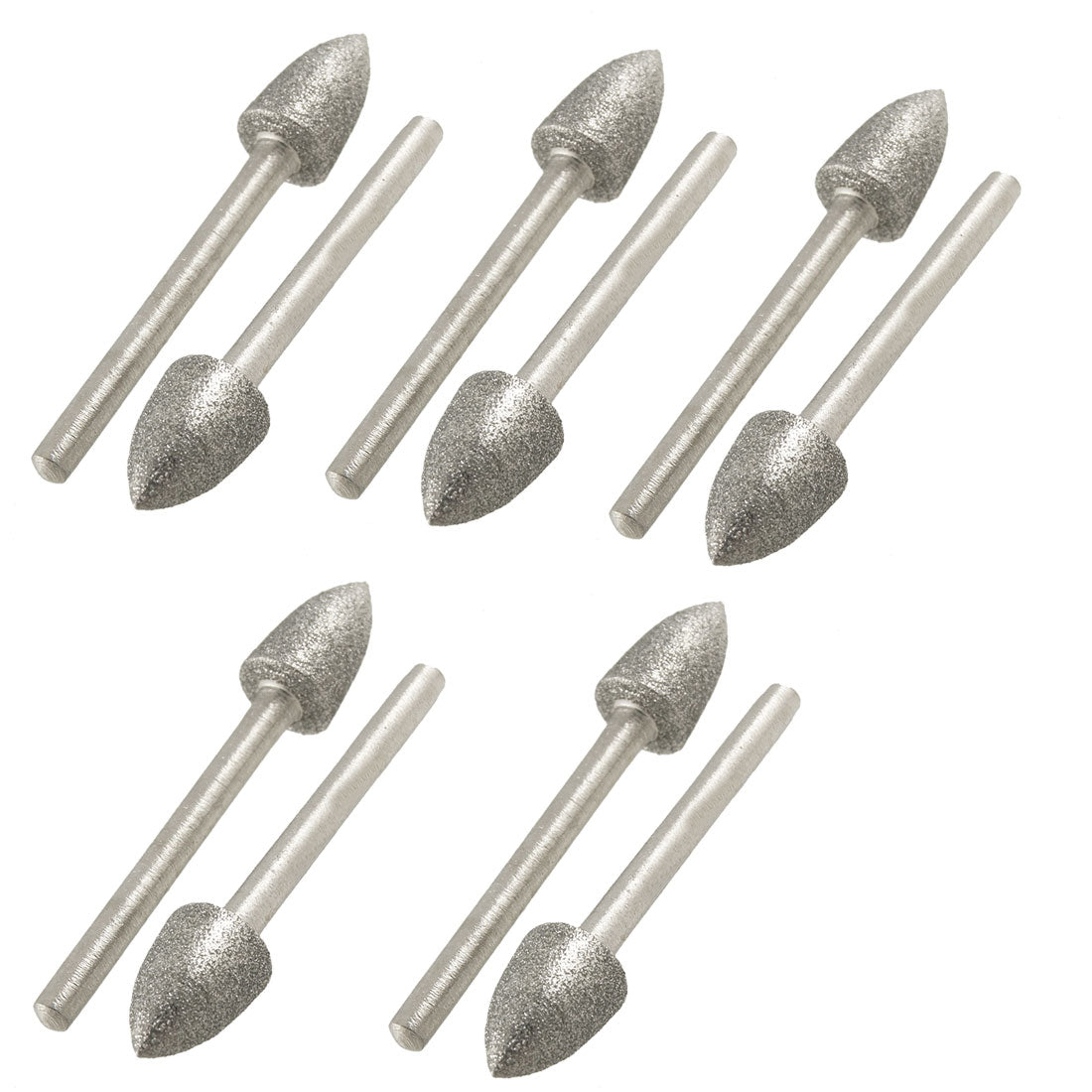 uxcell Uxcell 10 Pcs 8mm Tapered Nose 3mm Shank Diamond Mounted Point Grinding Bits