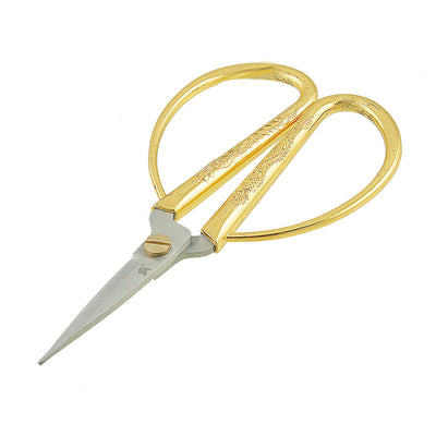 Harfington Uxcell Hand Tool Carved Gold Tone Dragon Metal Handle Bonsai Scissors