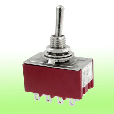 Harfington Uxcell AC 250V 2A 125V 6A ON/OFF/ON 3 Position 4PDT 12 Pins Toggle Switch