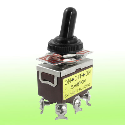 Harfington Uxcell AC 250V 15A on/off/on 3 Position DPDT 6 Screw Terminals Toggle Switch with Waterproof Boot