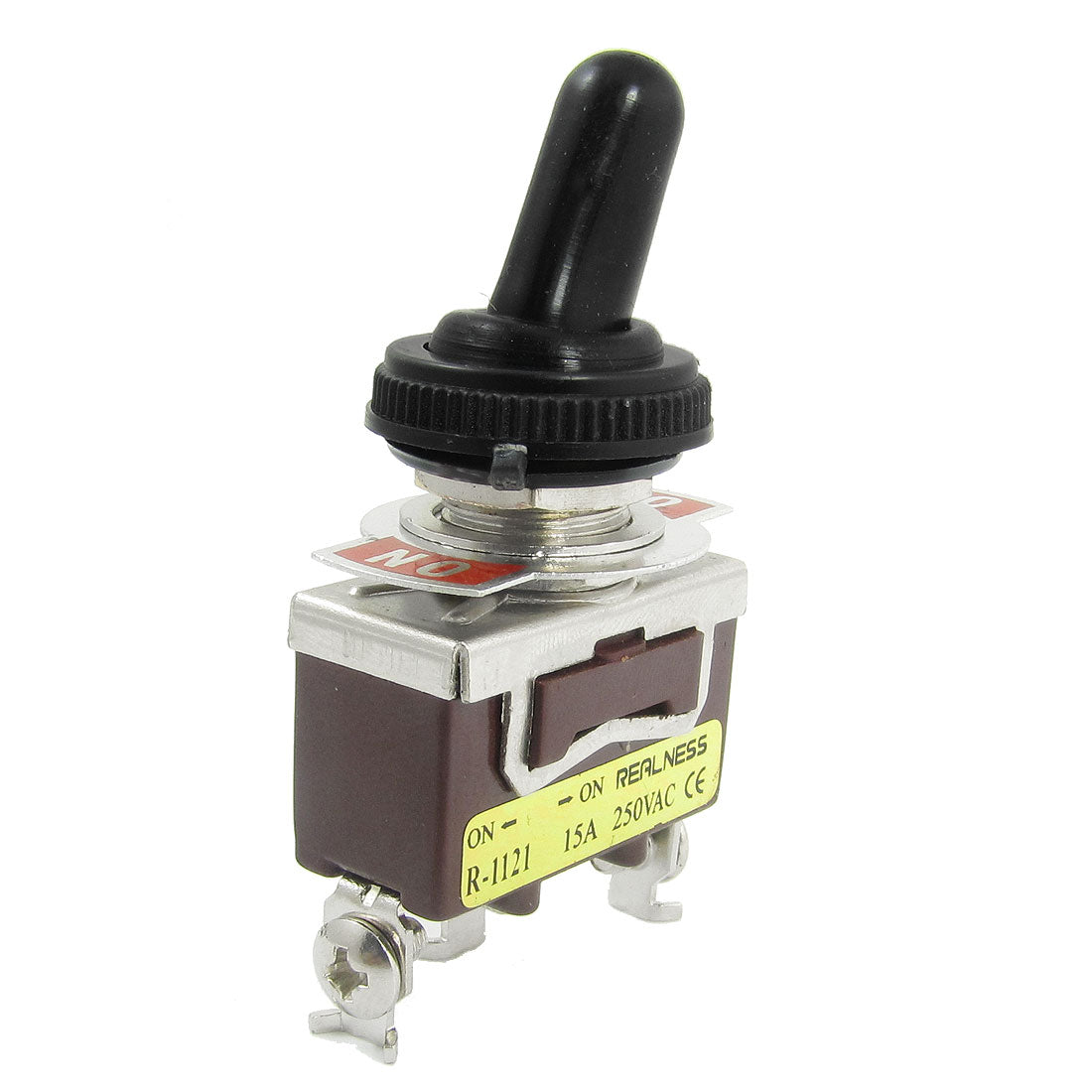 Harfington AC 250V 15A Amps ON/ON SPDT 3 Screw Terminals Toggle Switch w Waterproof Boot