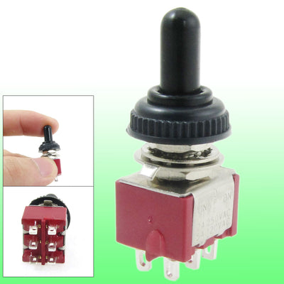 Harfington Uxcell AC 250V 2A 120V 5A ON/OFF/ON Latching 6 Pins DPDT Toggle Switch with Waterproof Boot