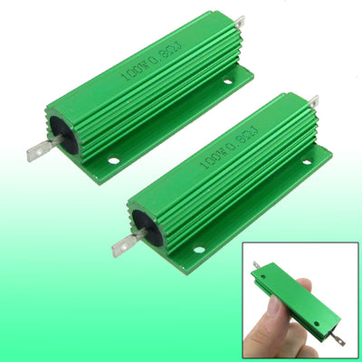Harfington Uxcell 2 Pcs Chassis Mounted Green Aluminum Clad Wirewound Resistors 100W 0.8 Ohm 5%