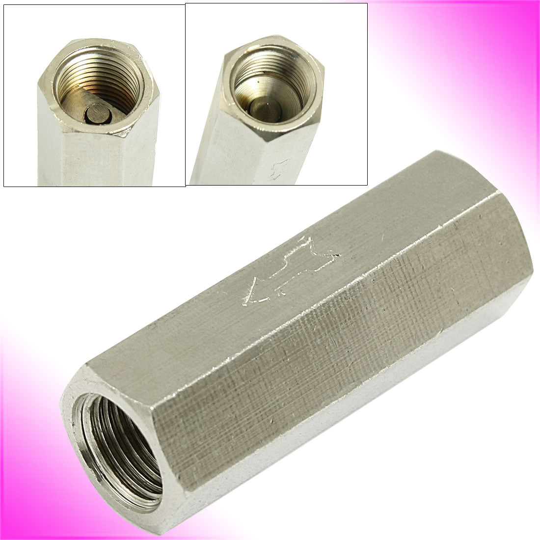 uxcell Uxcell 2 Pcs Silver Tone Solid Brass Straight One Way Check Valve
