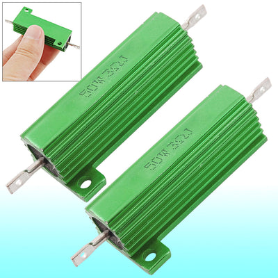 uxcell Uxcell 2 x Chassis Mounted 50W 3 Ohm 5% Aluminum Case Wirewound Resistors