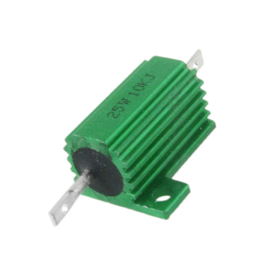 Harfington Uxcell 2 Pcs Chassis Mounted Green Aluminum Clad Wirewound Resistors 25W 10K Ohm 5%
