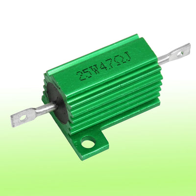 Harfington Uxcell 25W 4.7 Ohm 5% Wirewound Aluminum Housed Power Resistor Green