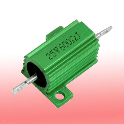 Harfington Uxcell 5% 600 Ohm 25 Watt Green Aluminum Housed Clad Wirewound Resistor