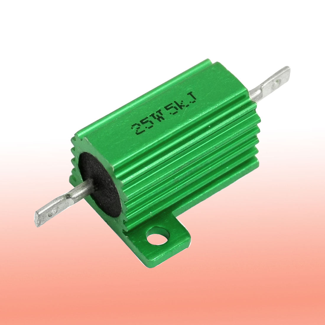 uxcell Uxcell 25W Power 5K Ohm 5% Chassis Mount Green Aluminium Clad Resistor