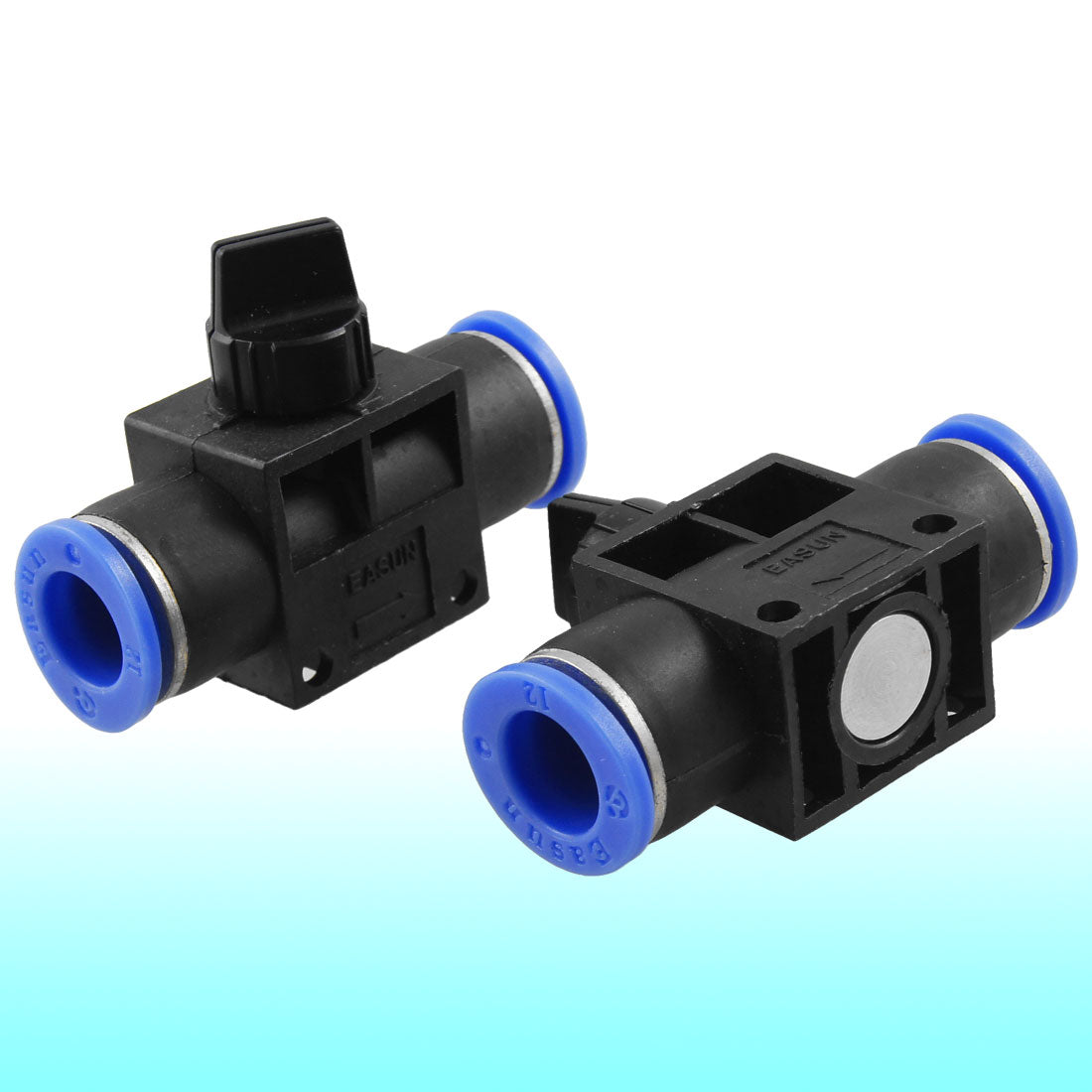 Harfington 2 Pcs 12mm to 12mm One Touch Fitting Pneumatic Connector Hand Valve