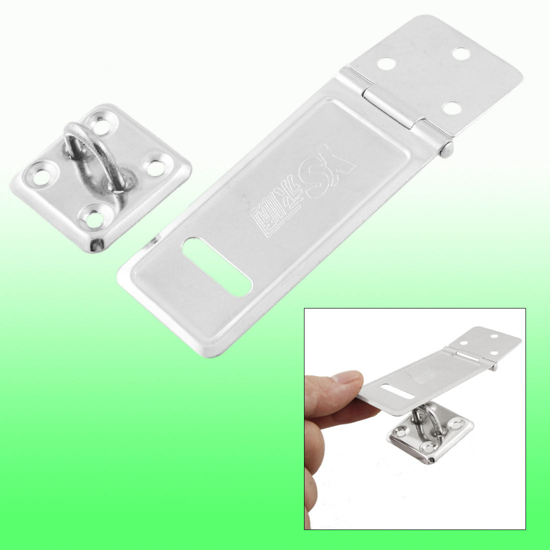 uxcell Uxcell Sheds Doors Security 3" Long Stainless Steel Hasp and Staple Silver Tone
