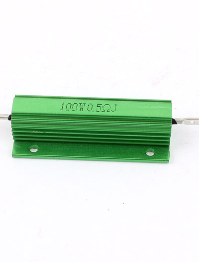 Harfington Uxcell Aluminum Shell 100W Watt 0.5 Ohm Chassis Mounted Wirewound Resistor