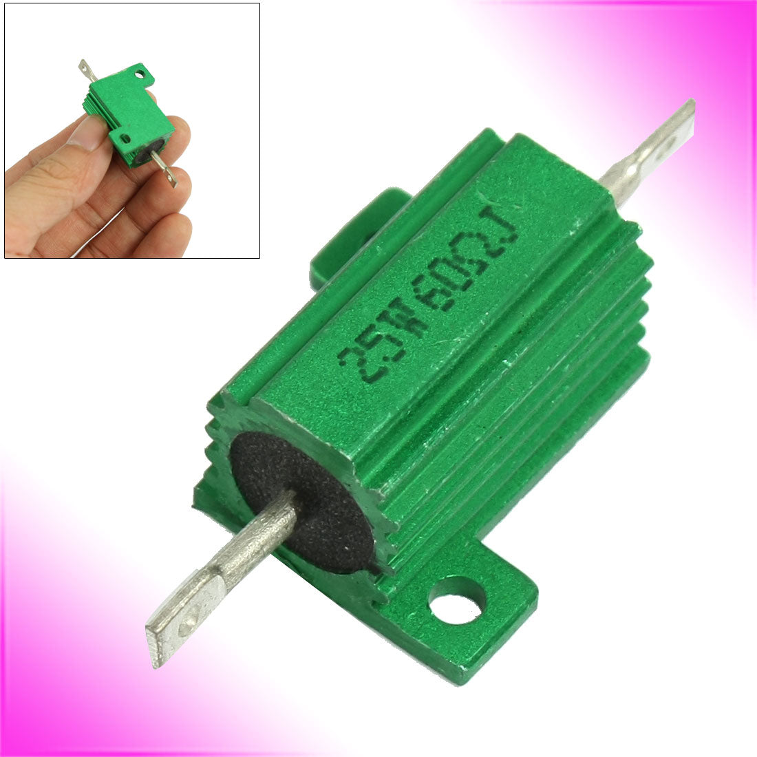 uxcell Uxcell 25W 60 Ohm Green Aluminium Chassis Mounted Wirewound Resistor
