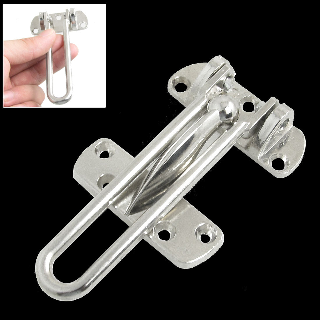 uxcell Uxcell Home Hardware Silver Tone Metal Security Buckle Door Guard Lock