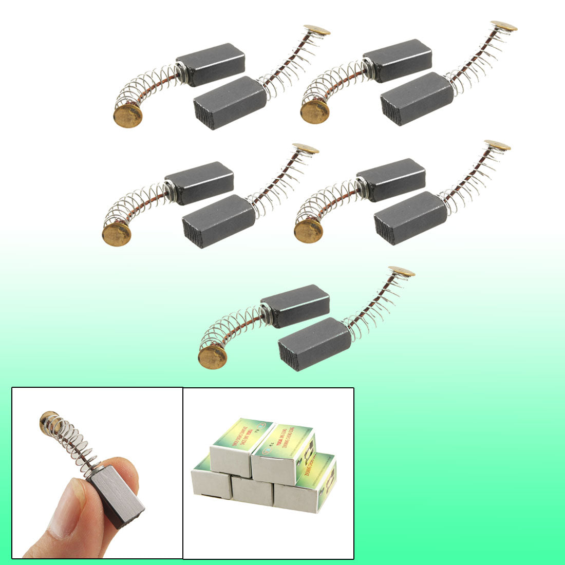 Harfington 5 Pairs 14mm x 8mm x 5mm Motor Carbon Brushes for Power Tool