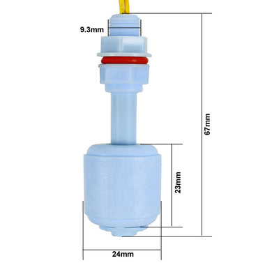 Harfington Uxcell 67mm Aquarium Liquid Water Level Sensor Vertical Float Switch PP Blue