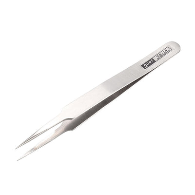 Harfington Uxcell Micro Pointy Tip Polished Stainless Steel Straight Tweezers 11cm